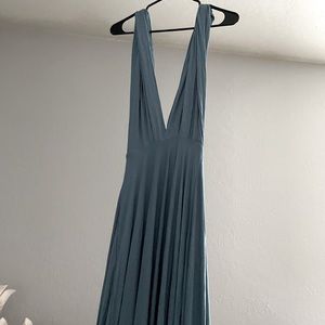 Tricks of the Trade Slate Blue Maxi Dress